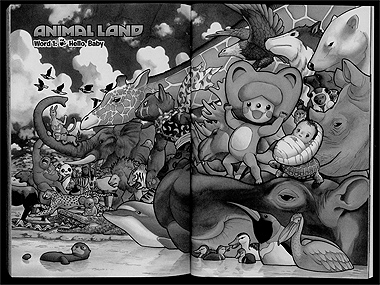 a double page spread from Animal Land