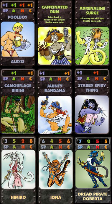 Space Pirate Amazon Ninja Catgirl cards