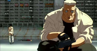 Scene from the first Ghost in the Shell.