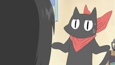 Sakamoto, anime, bandana, black cat, cat, my ordinary life, nichijou, HD  phone wallpaper