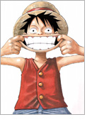 Monkey D. Luffy smiles back at you...