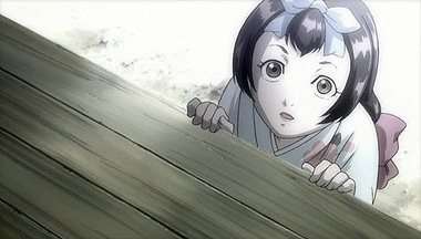 A scene from the anime series Shigurui