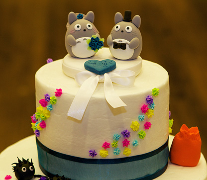 Ghibli themed wedding cake